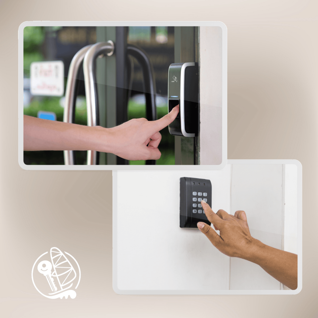 Cerradura biométrica moderna utilizada para mejorar la seguridad en el hogar