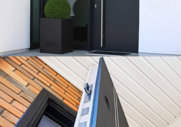 Puerta de seguridad instalada en un hogar moderno